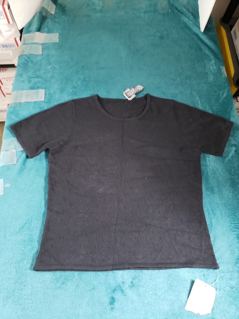 Designers Originals Top Size Small Women Black Short Sleeves Ladies Luxelon NWT